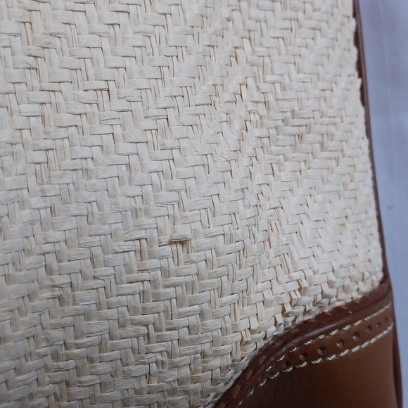 Chaps Rafia & Faux Leather Shoulder Bag - Picture 5 of 16